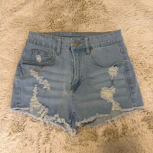 Shein high rise jean shorts
